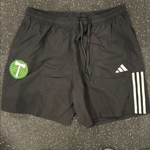 adidas Black Athletic Shorts with Portland Timbers Crest